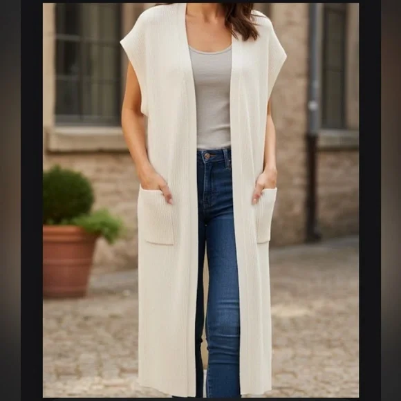 White House Black Market Cream Cardigan - Picture 1 of 7